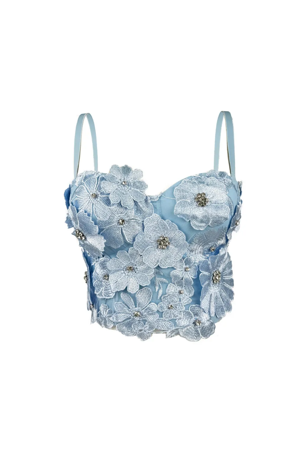 3D Flower Diamond Corset in blue Gloria Lanvin