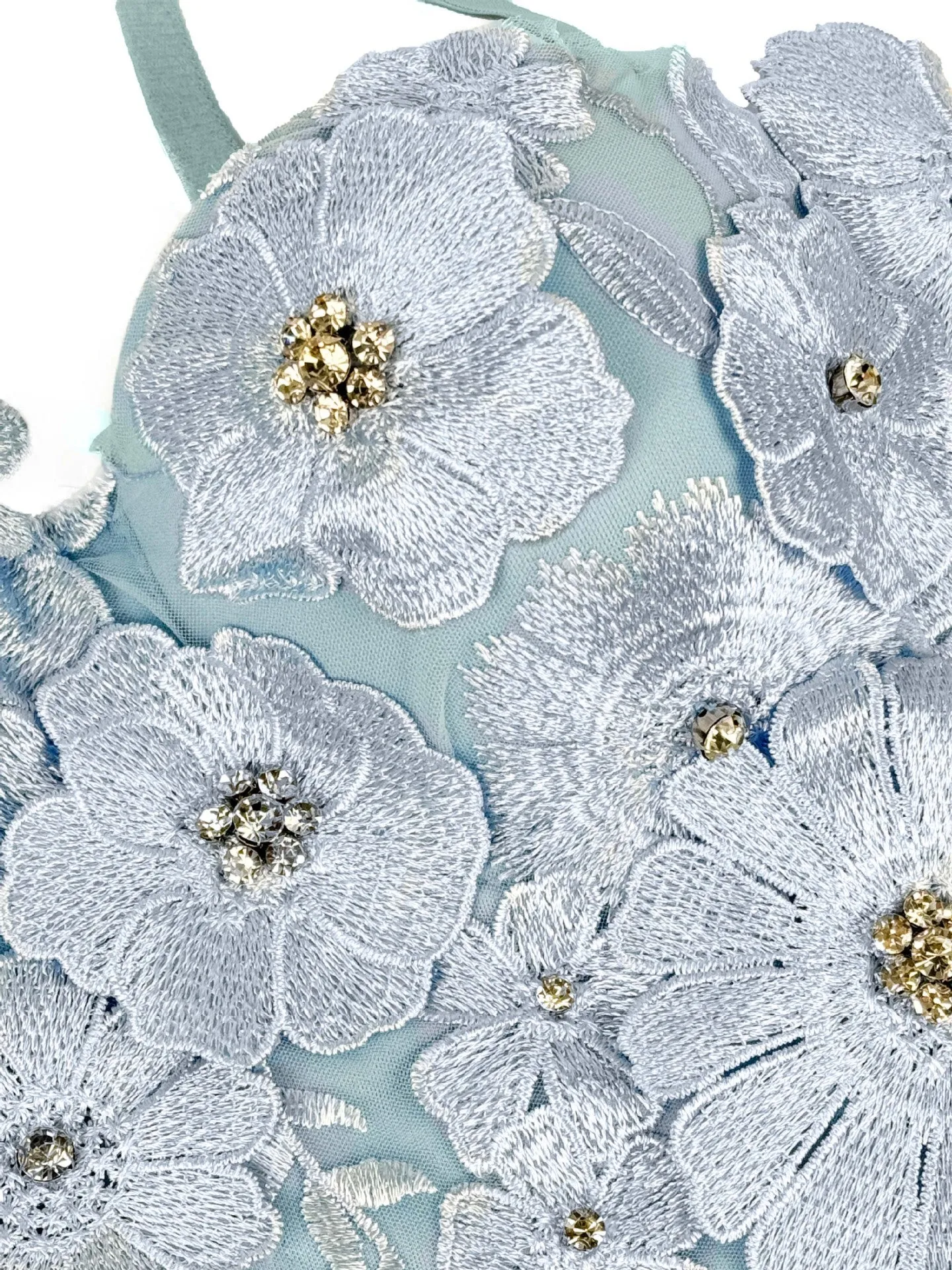 3D Flower Diamond Corset in blue Gloria Lanvin