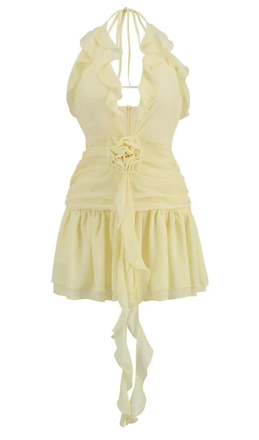 3D FLOWER MESH IRREGULAR MINI DRESS Gloria Lanvin