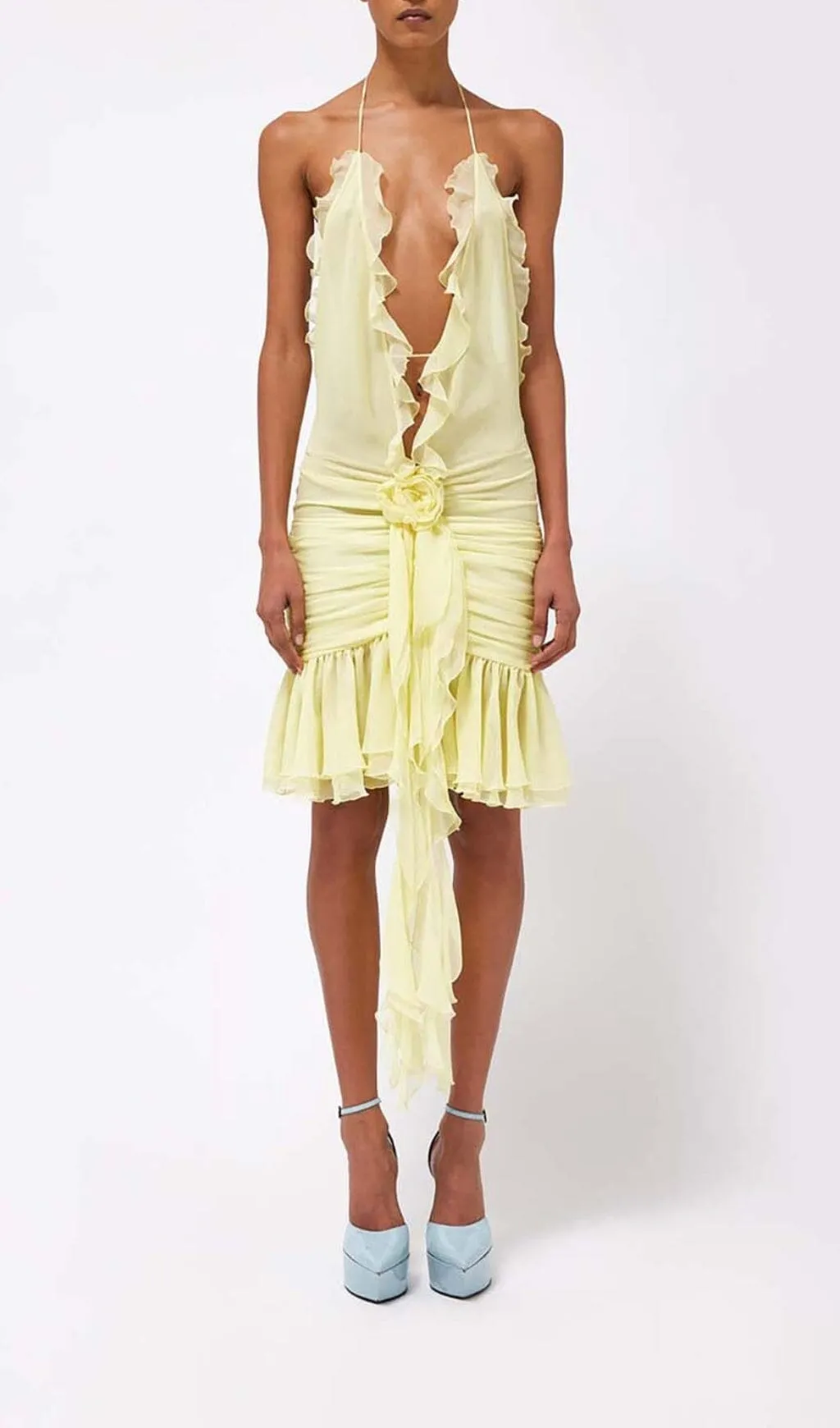 3D FLOWER MESH IRREGULAR MINI DRESS Gloria Lanvin