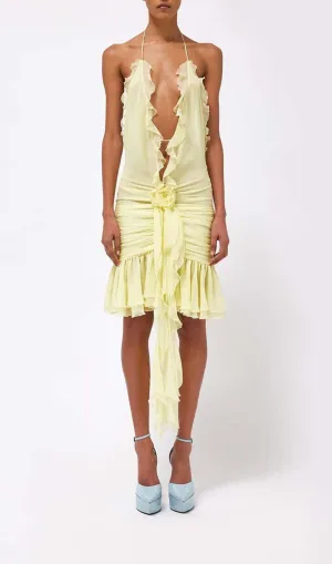 3D FLOWER MESH IRREGULAR MINI DRESS Gloria Lanvin