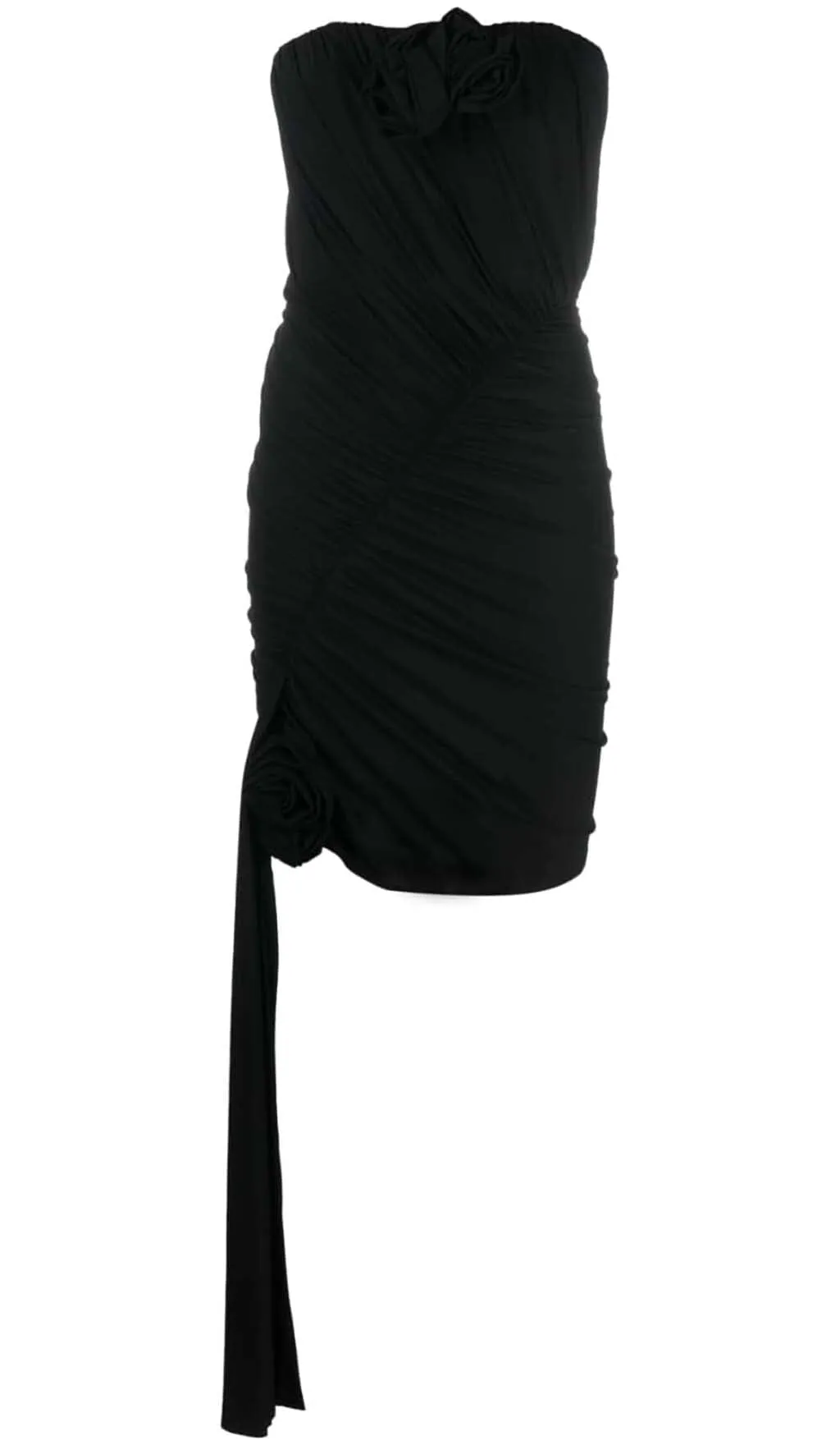 3D FLOWER STRAPLESS MINI DRESS IN BLACK Gloria Lanvin