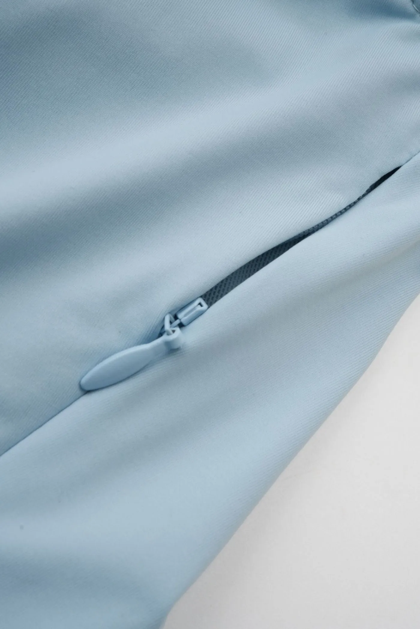 Aakifa Asymmetric Draped Maxi Dress in Baby blue Gloria Lanvin