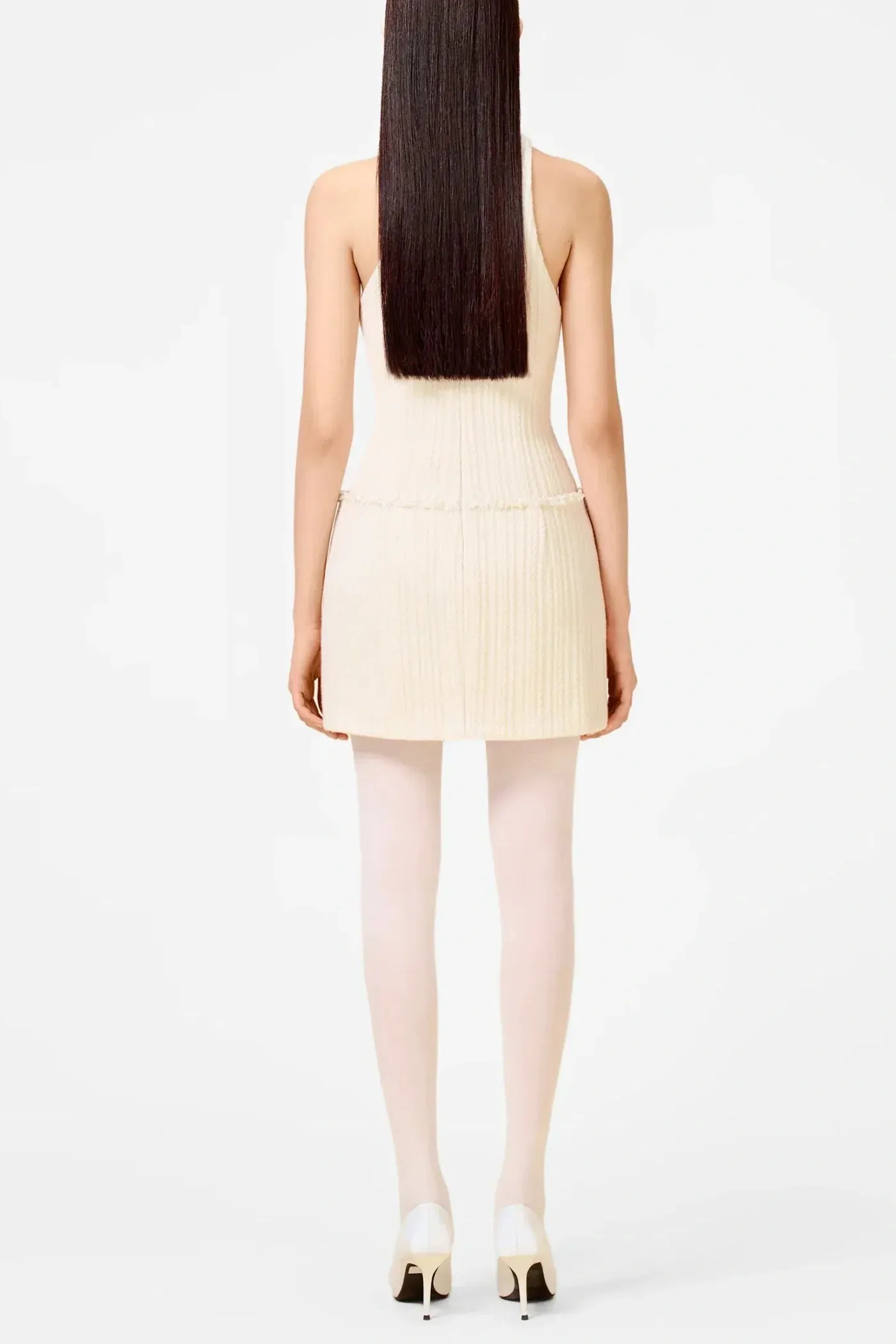 Abene Sleeveless Beaded Embellished Knit Mini Dress Gloria Lanvin