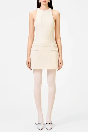 Abene Sleeveless Beaded Embellished Knit Mini Dress Gloria Lanvin