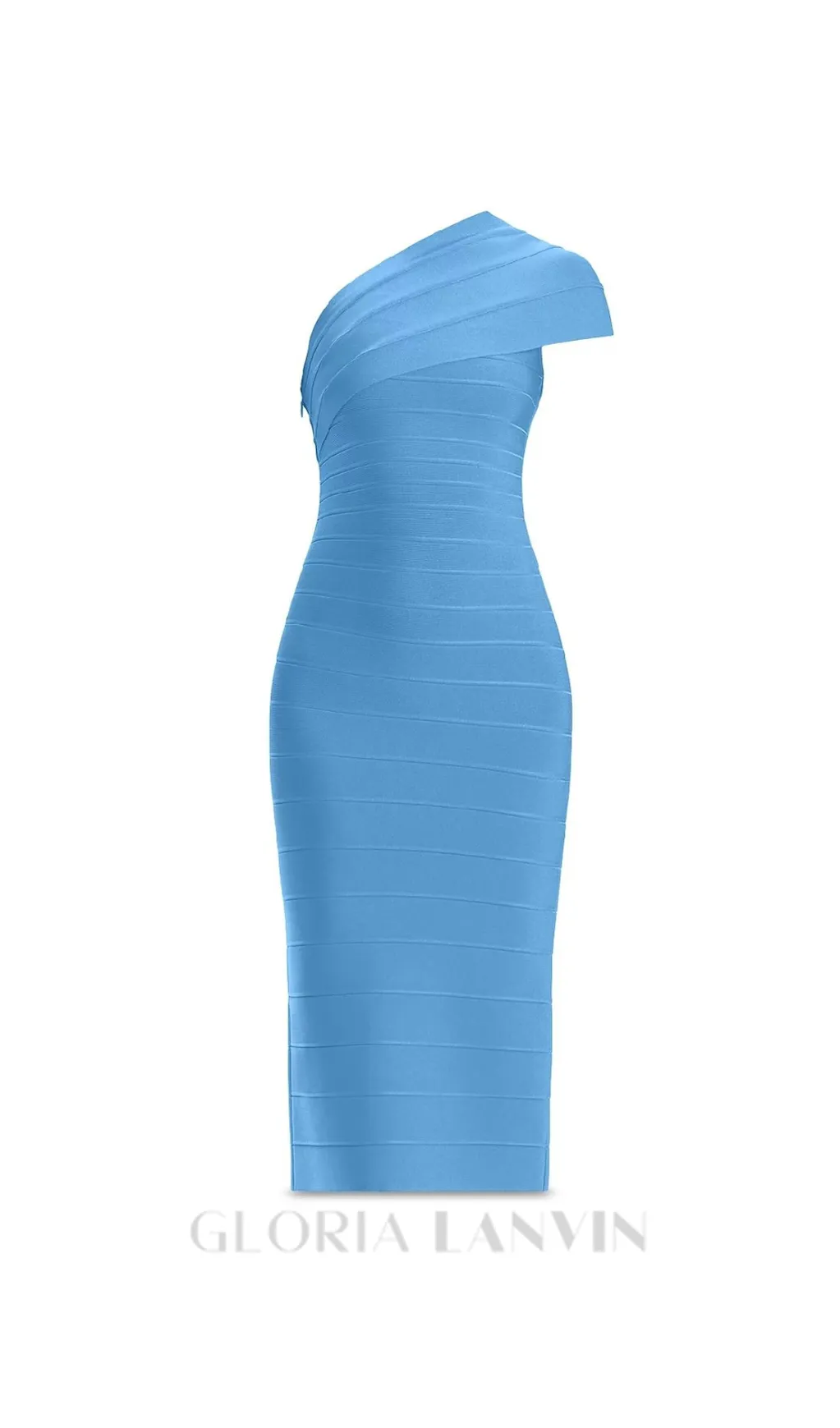 Abigail one-shoulder bandage midi Dress in blue Gloria Lanvin