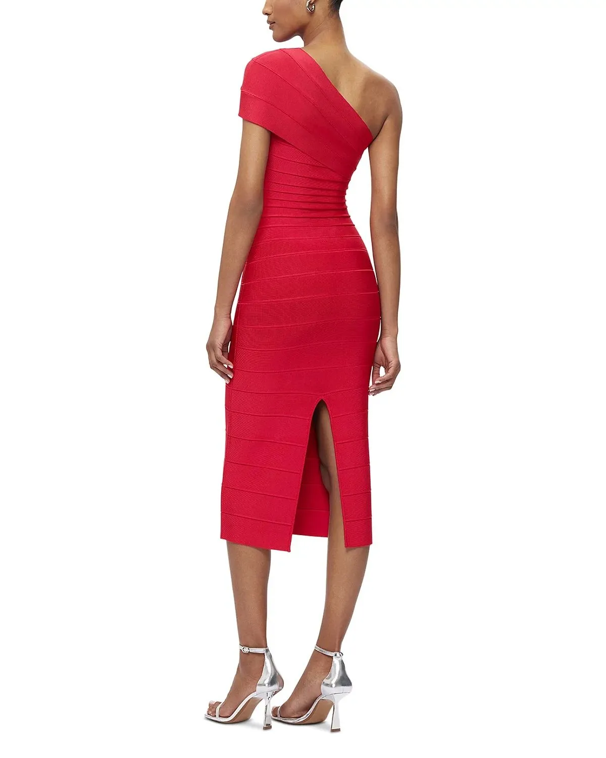 Abigail one-shoulder bandage midi Dress in rio red Gloria Lanvin