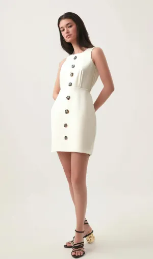 Adrielle white flower-motif puff mini dress Gloria Lanvin