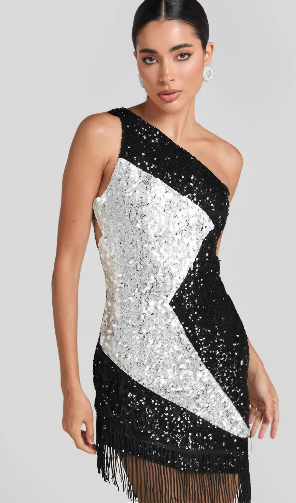 AGLAIA ONE SHOULDER SEQUIN DRESS Gloria Lanvin