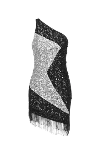 AGLAIA ONE SHOULDER SEQUIN DRESS Gloria Lanvin