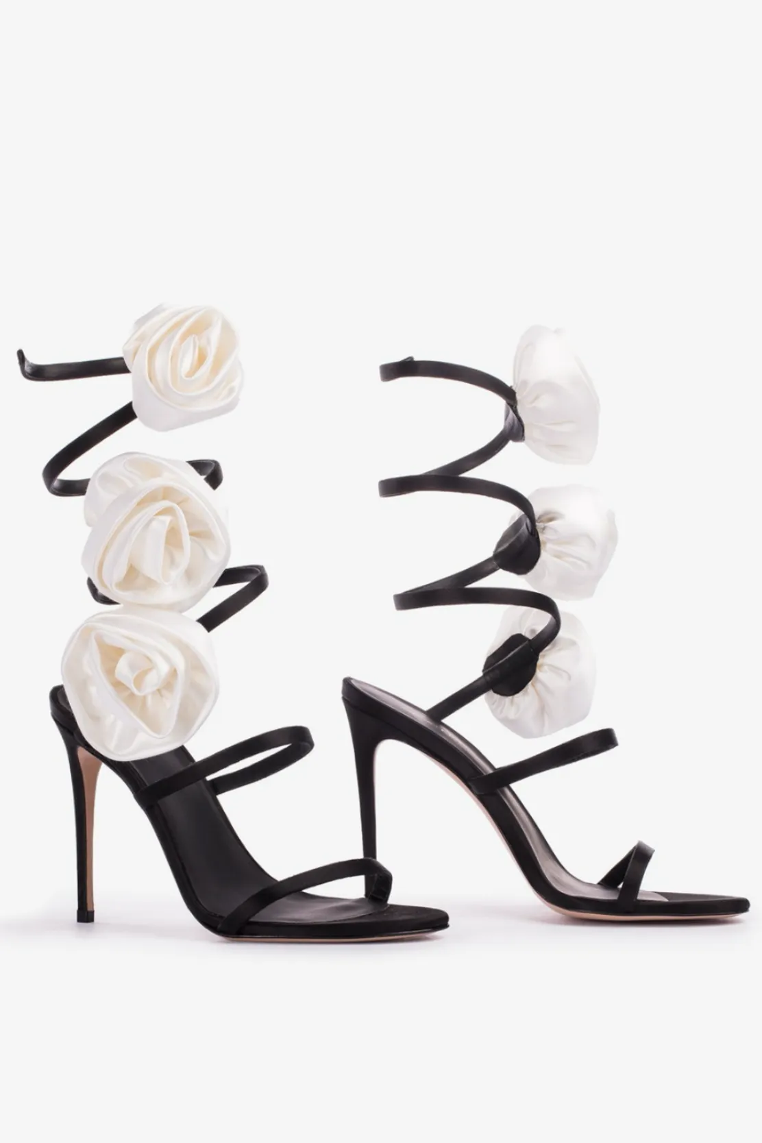 Alana Rose Twists Satin Sandals - Black Gloria Lanvin