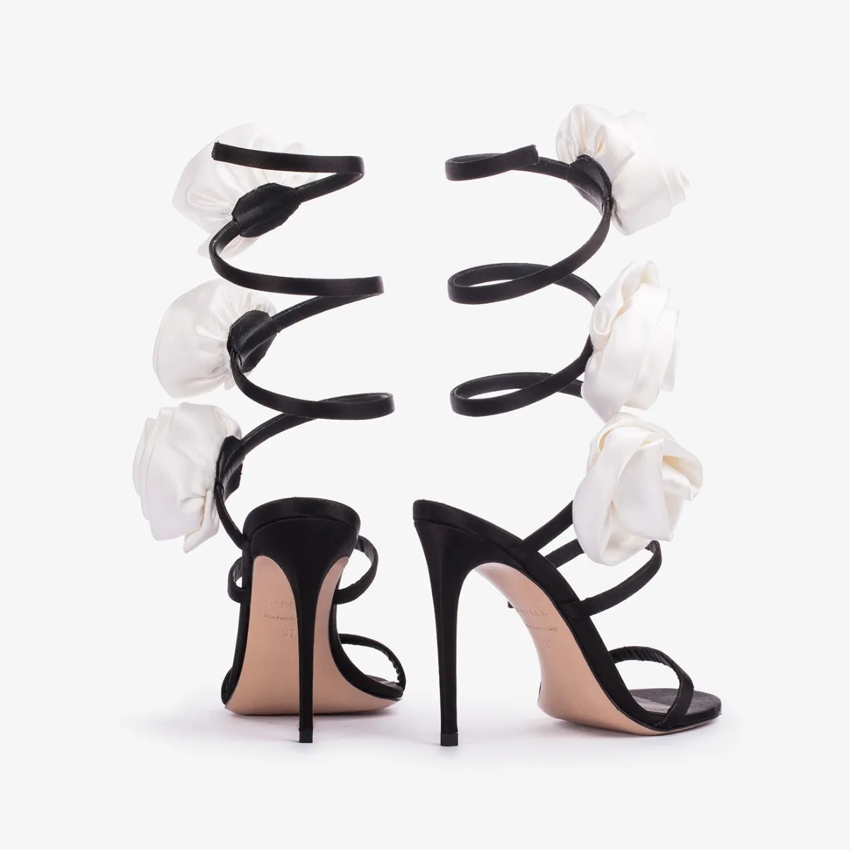 Alana Rose Twists Satin Sandals - Black Gloria Lanvin