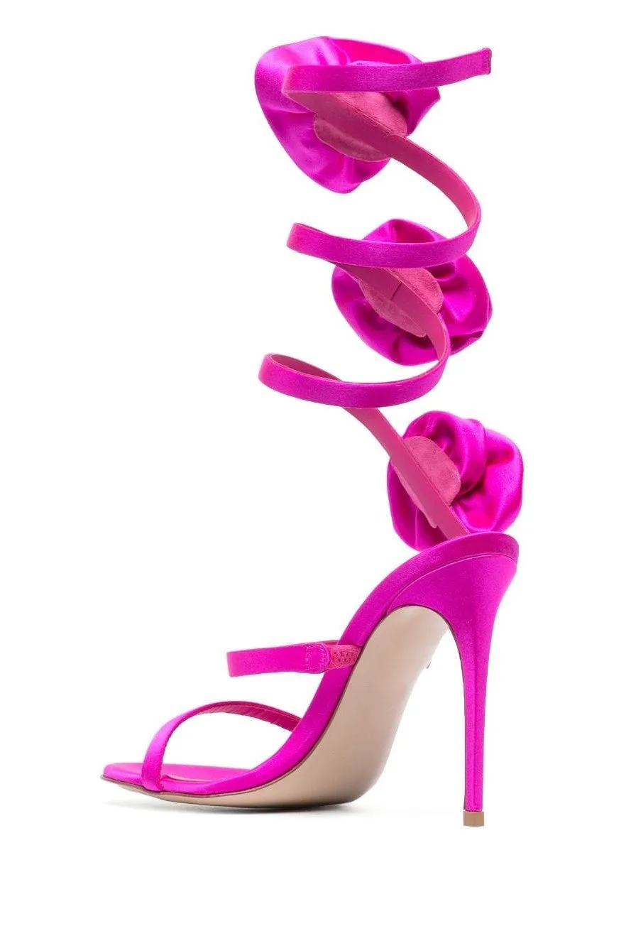 Alana Rose Twists Satin Sandals - Pink Gloria Lanvin