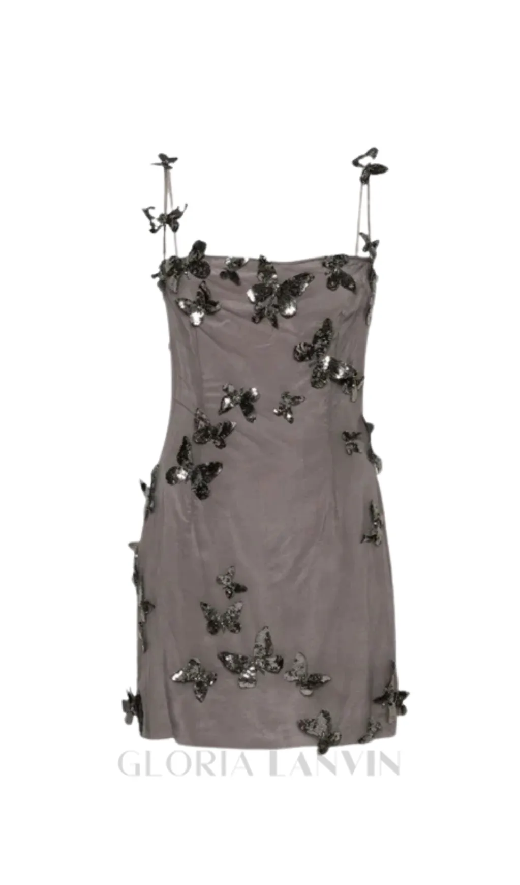 Aldis Butterfly Spaghetti Mini Dress Gloria Lanvin