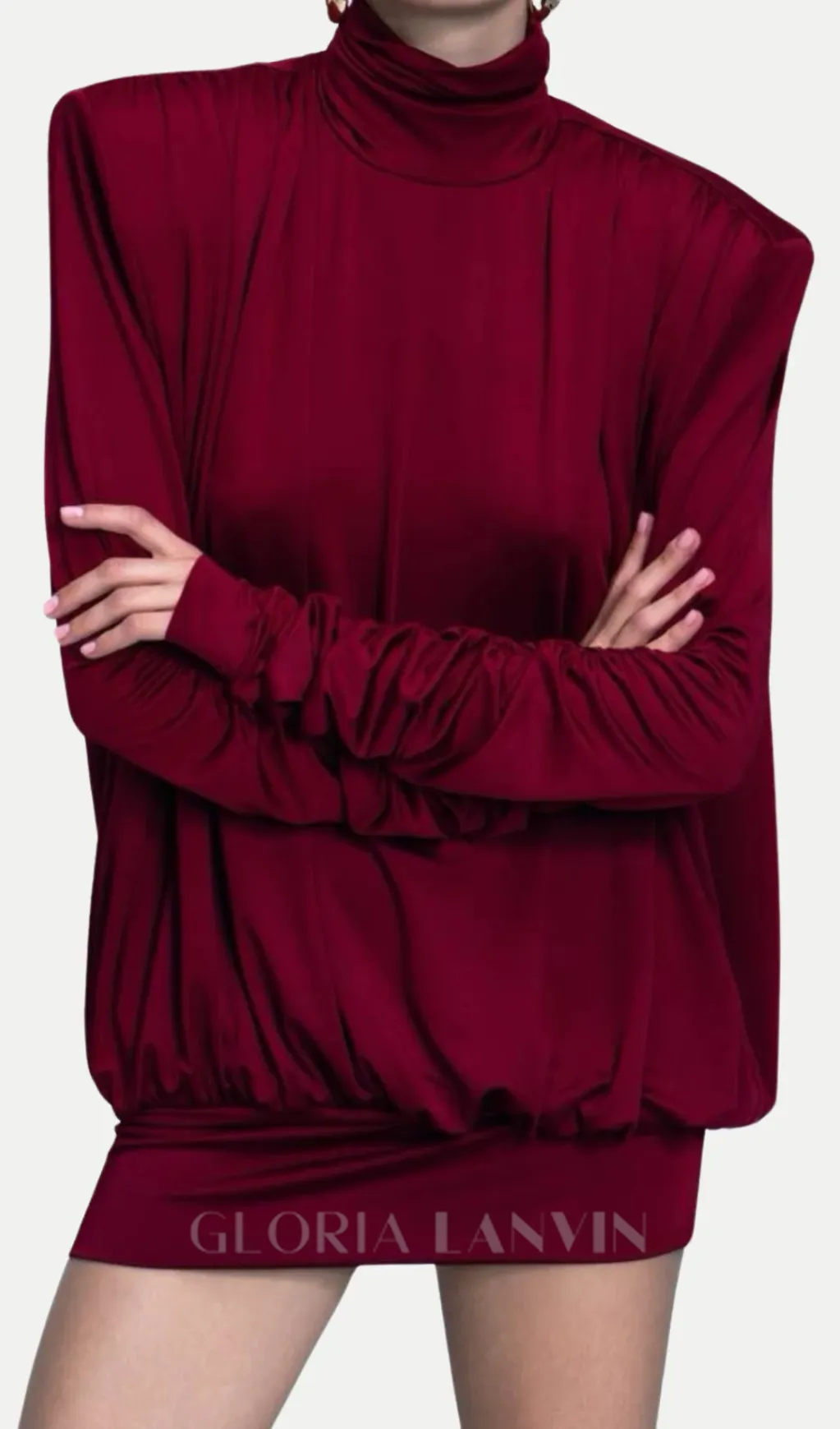 Alestair Backless Ruched Mini Dress in Red Gloria Lanvin