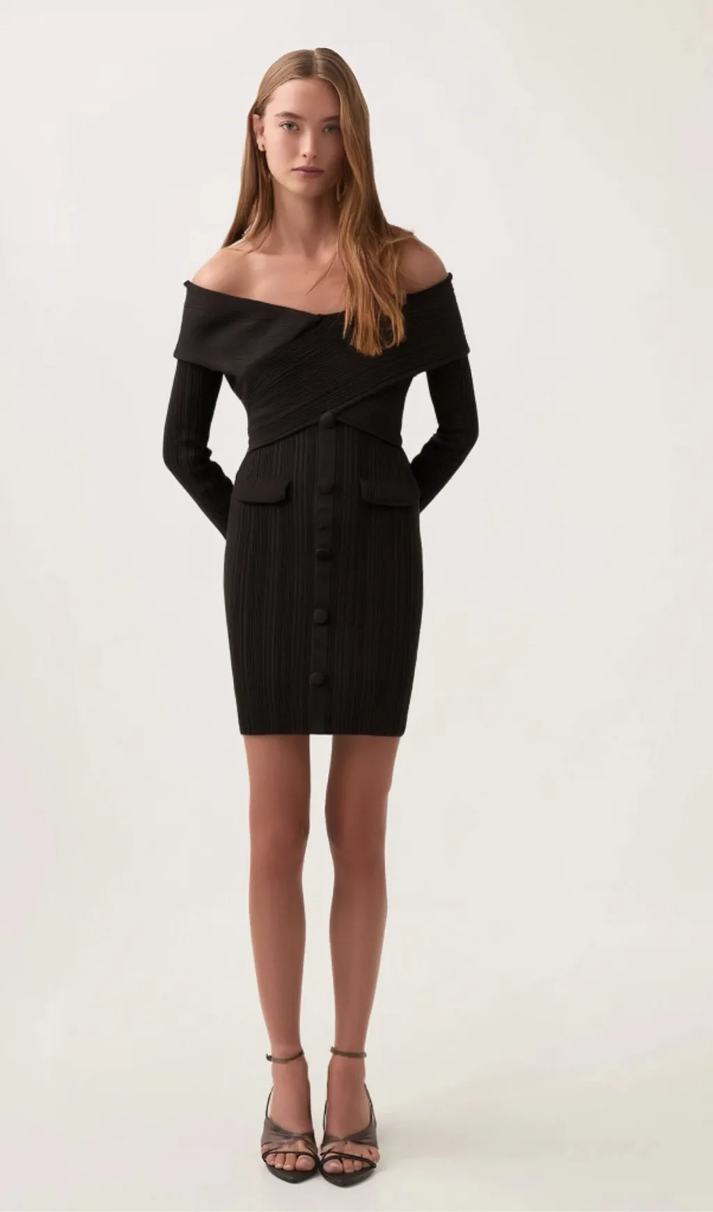 Alice off-shoulder ribbed-knit mini dress Gloria Lanvin