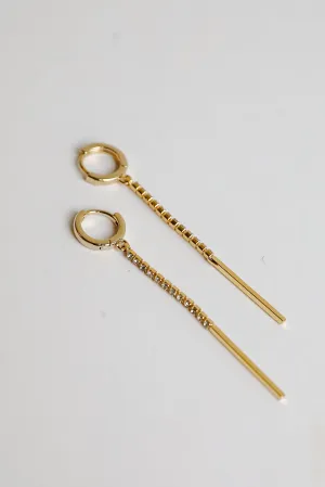 Alina Gold Rhinestone Drop Earrings