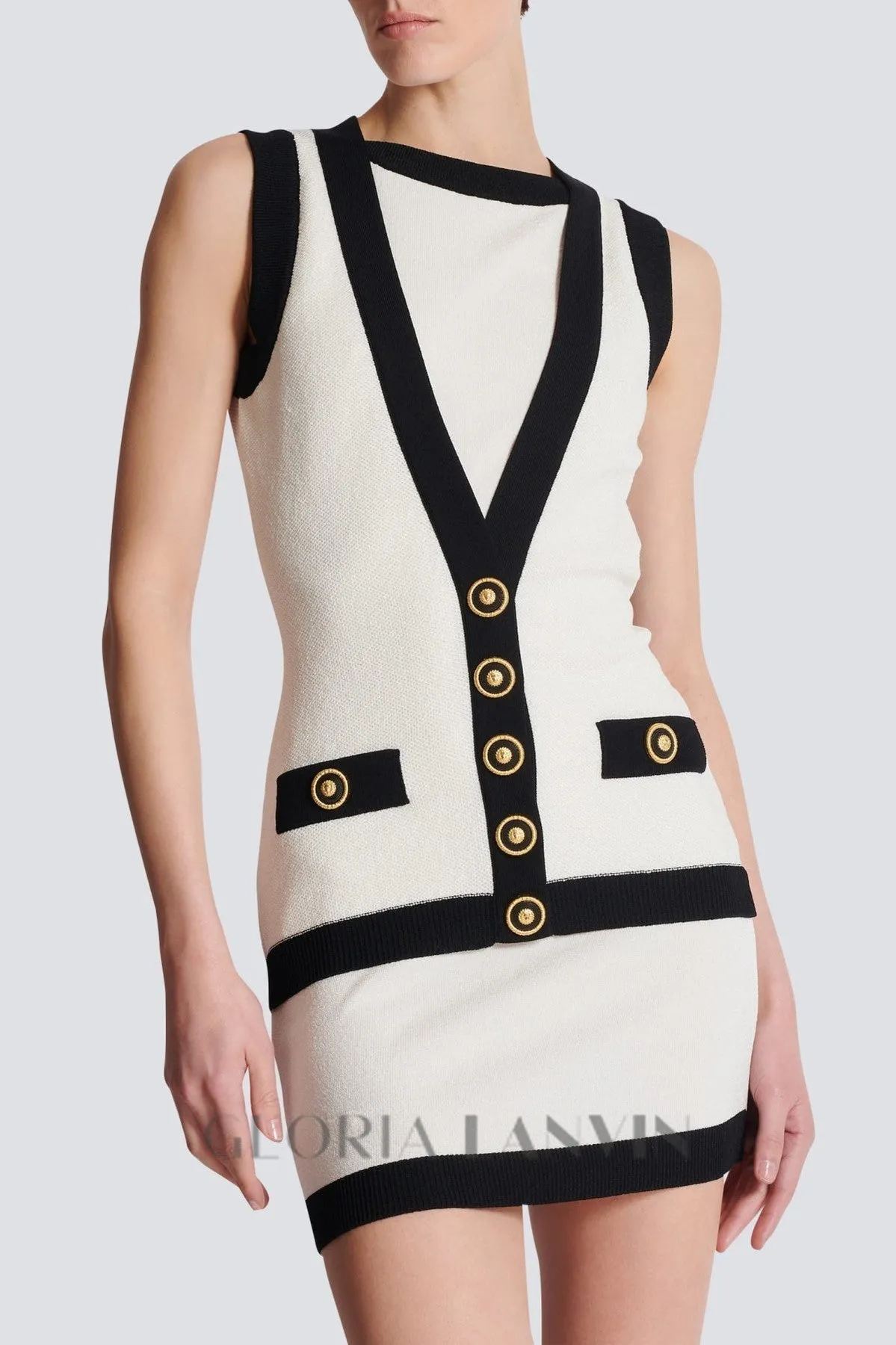 Aliphine Two-tone Mini Bandage Dress Gloria Lanvin