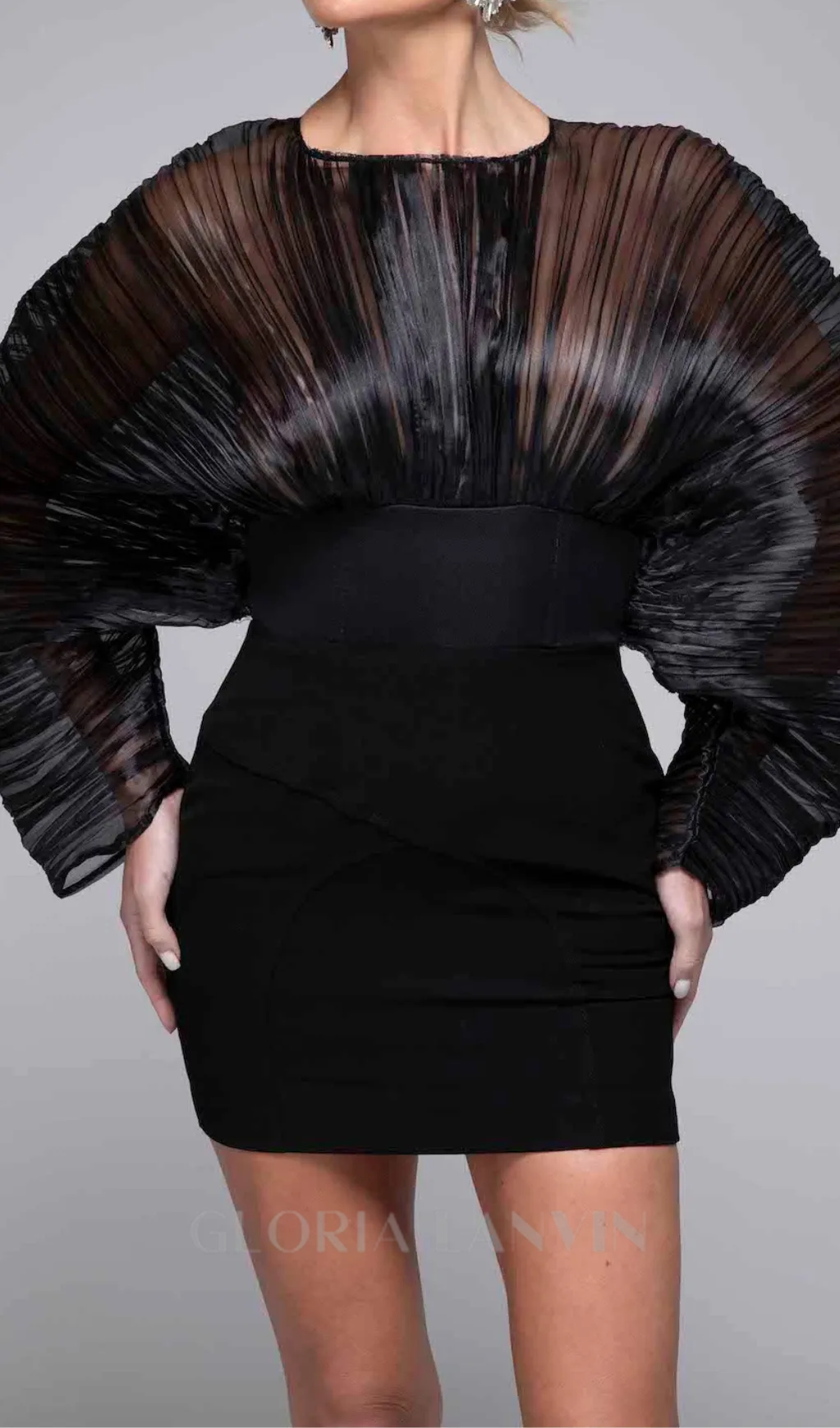alisa mushroom corset dress in black Gloria Lanvin