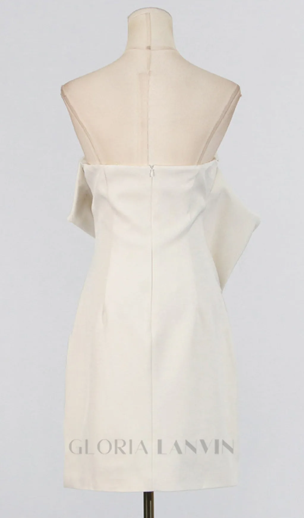 Alisa strapless flower mini dress in apricot Gloria Lanvin