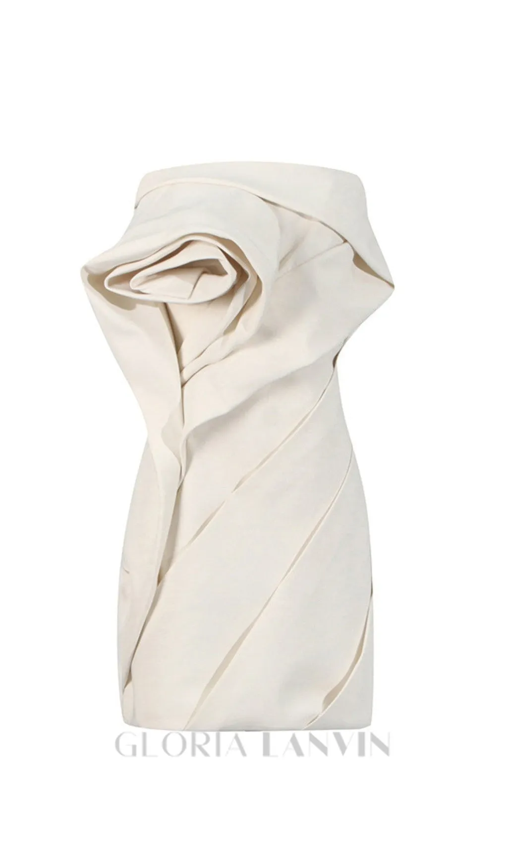 Alisa strapless flower mini dress in apricot Gloria Lanvin