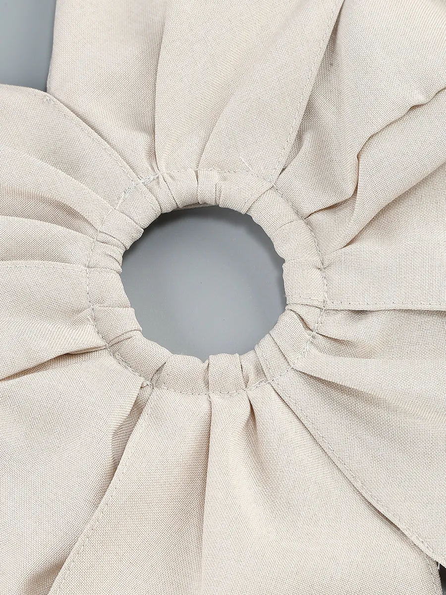 ALMA FLOWER DETAIL CUT OUT MIDI DRESS IN APRICOT Gloria Lanvin