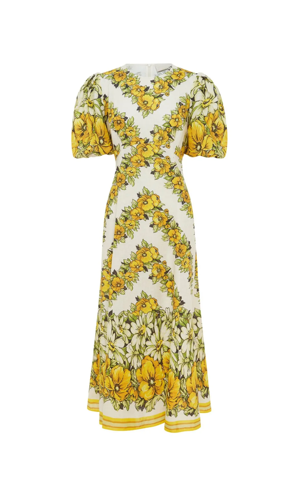 ALYSSA FLORAL PRINT MIDI DRESS IN YELLOW Gloria Lanvin