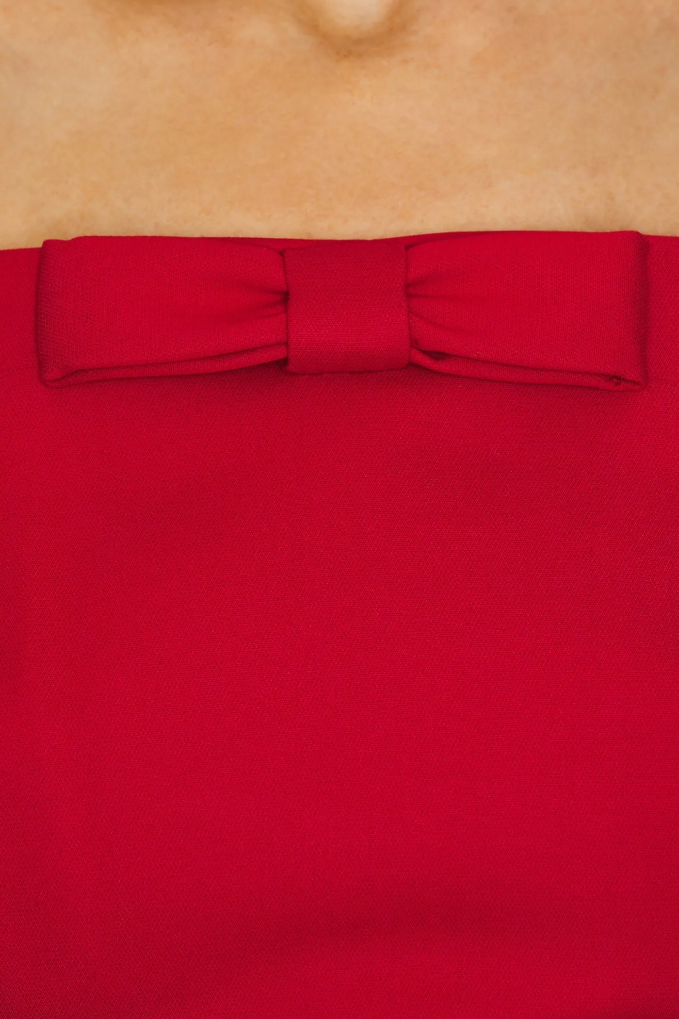 amanda Bow Strapless Maxi Dress in Red Gloria Lanvin