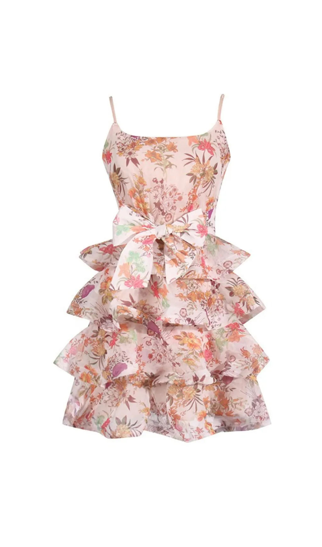 AMANDA MULTICOLOR FLORAL PRINTED RUFFLE MINI DRESS Gloria Lanvin
