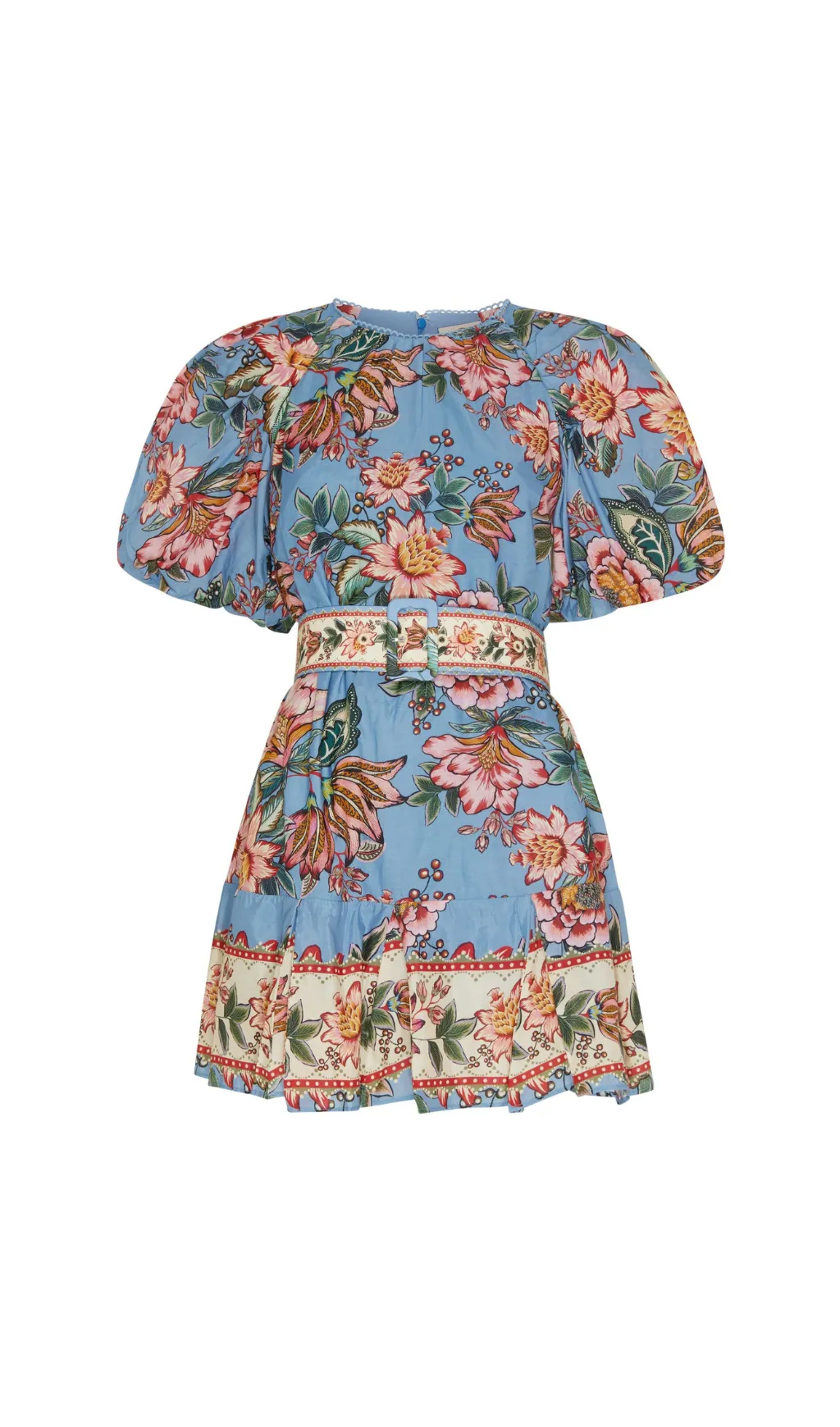 AMELIA BOUQUET PRINT MINI DRESS IN BLUE Gloria Lanvin