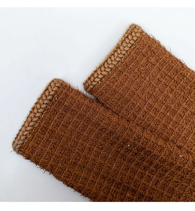 amelia braided-edge tweed midi dress in brown Gloria Lanvin