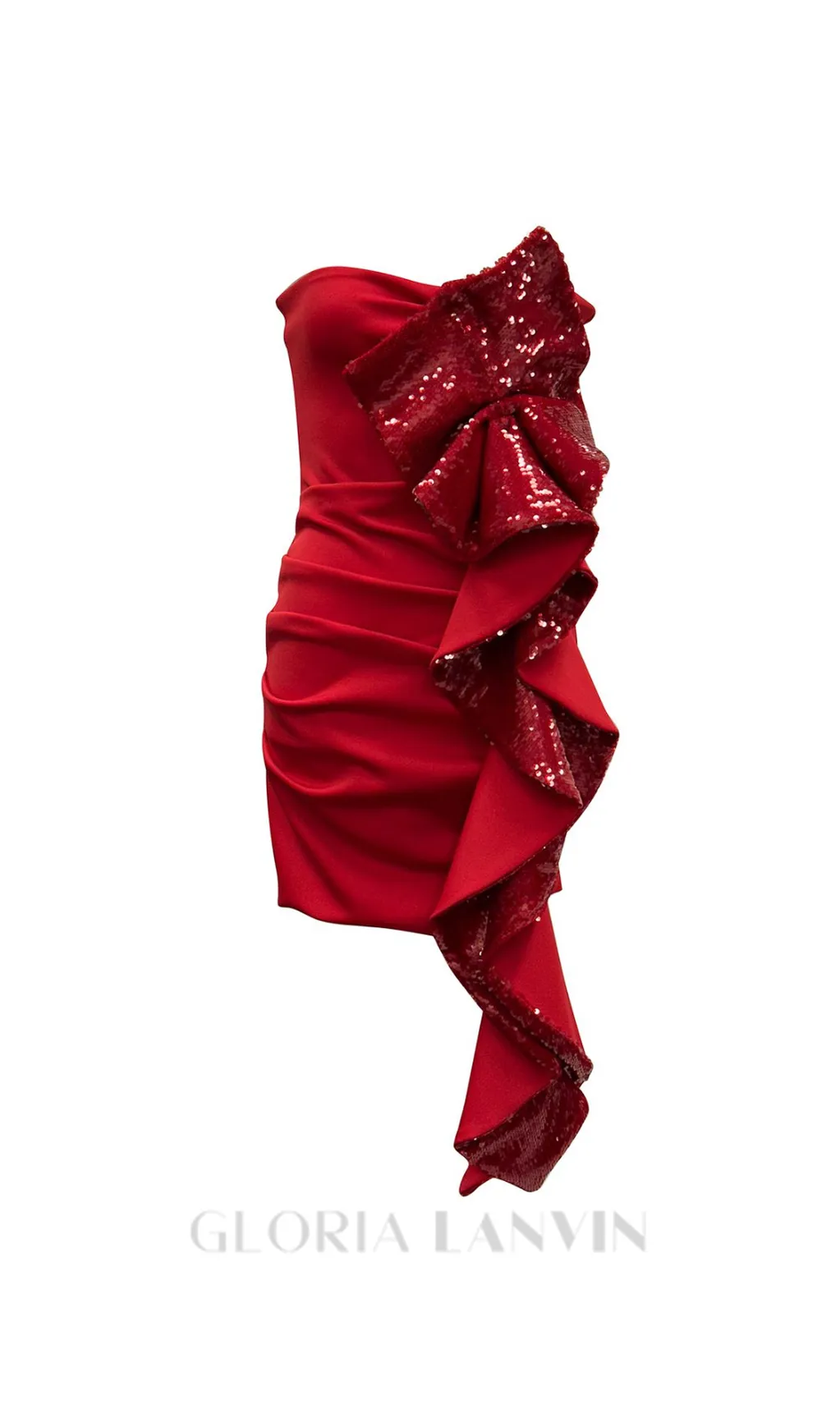 amelia sequin ruffle red mini dress Gloria Lanvin