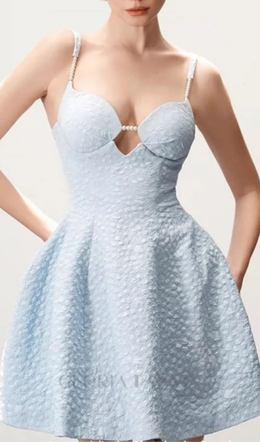 AMICE BLUE PEARL MINI DRESS Gloria Lanvin