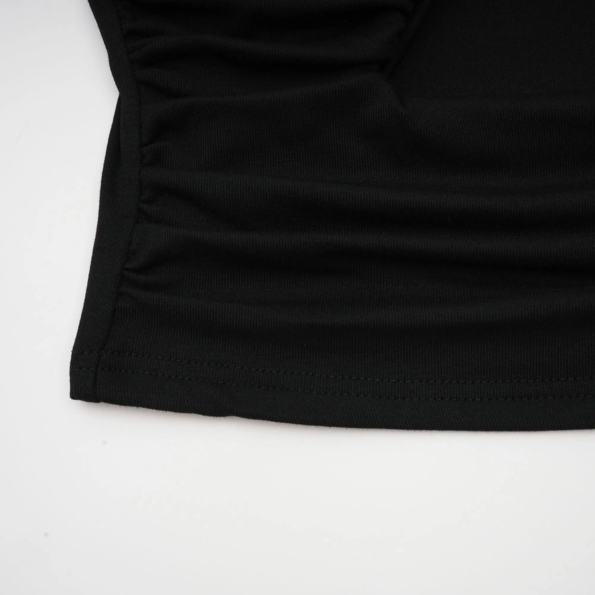 Anas black open-front gathered top Gloria Lanvin