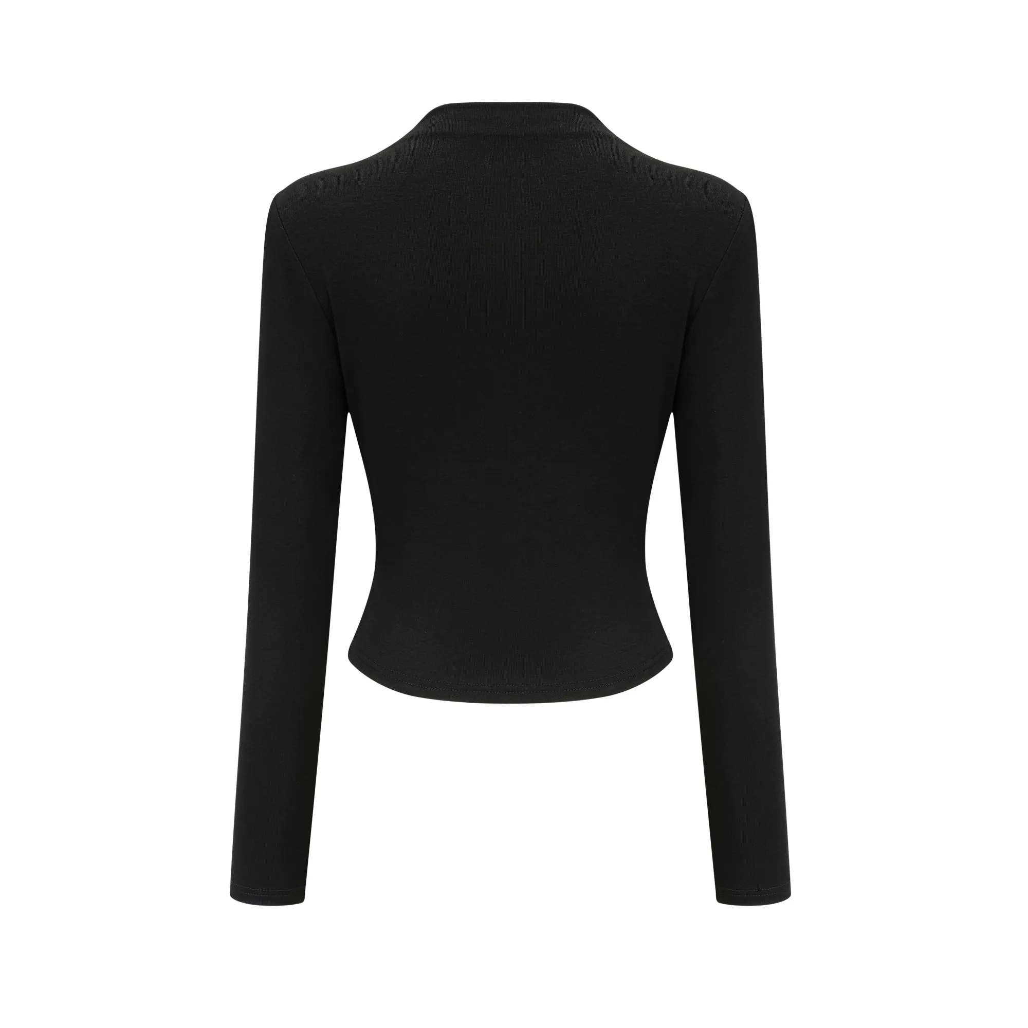 Anas black open-front gathered top Gloria Lanvin