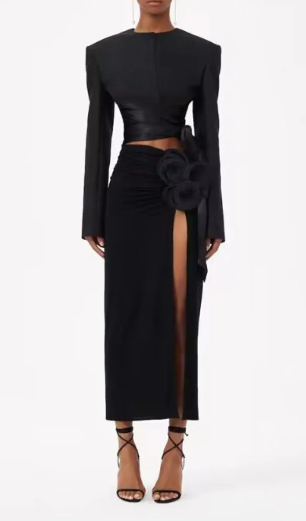 ANDEANA BOW CROP TOP AND SKIRT TWO PIECE SET Gloria Lanvin