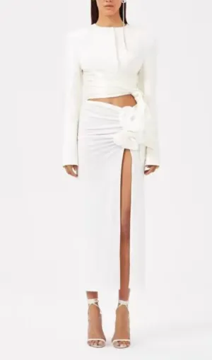ANDEANA BOW CROP TOP AND SKIRT TWO PIECE SET Gloria Lanvin