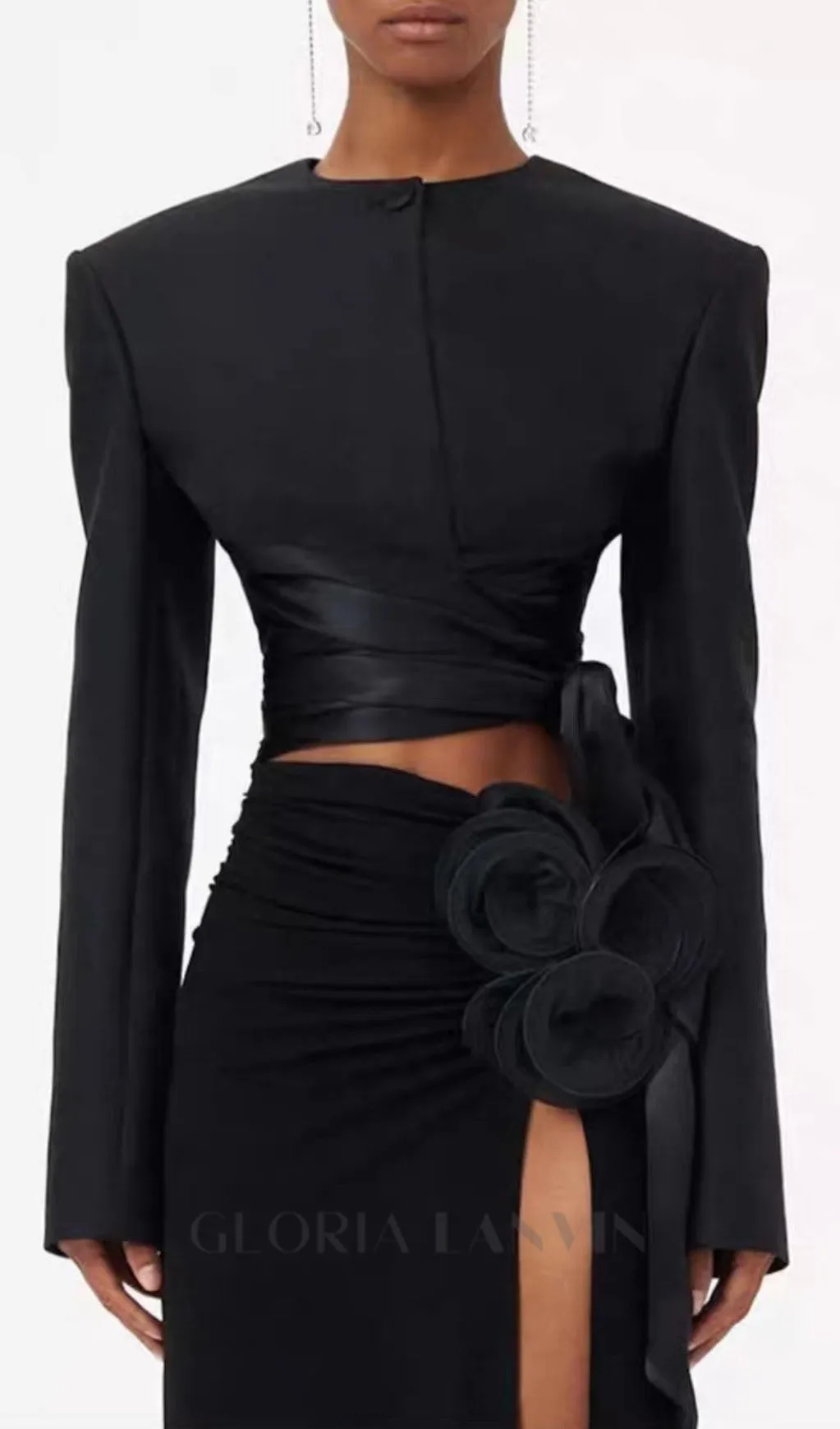 ANDEANA BOW CROP TOP AND SKIRT TWO PIECE SET Gloria Lanvin