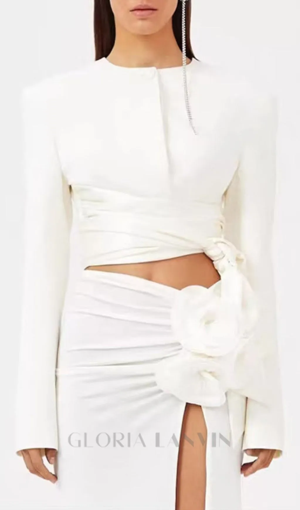 ANDEANA BOW CROP TOP AND SKIRT TWO PIECE SET Gloria Lanvin