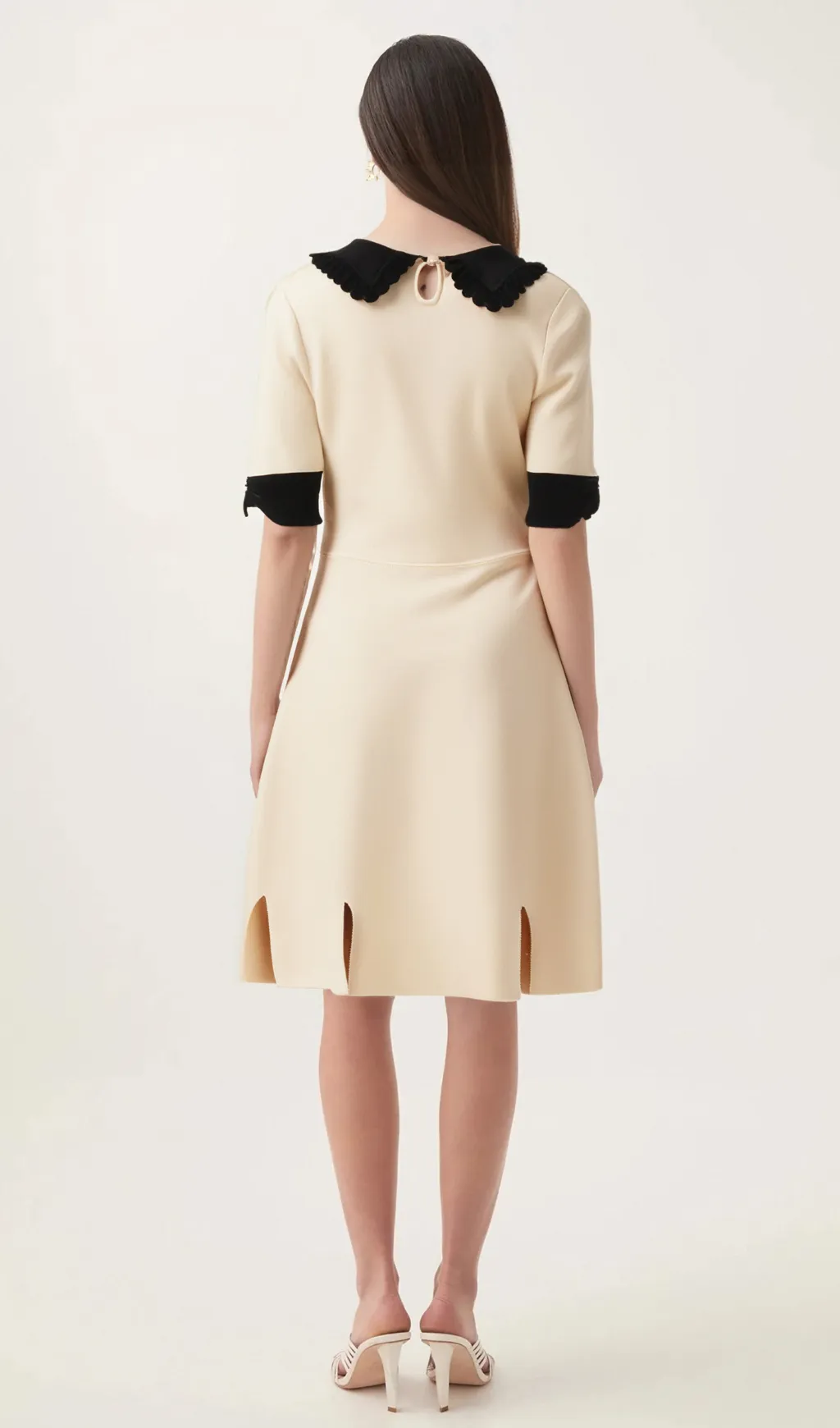 Andra white split-hem knitted mini dress Gloria Lanvin