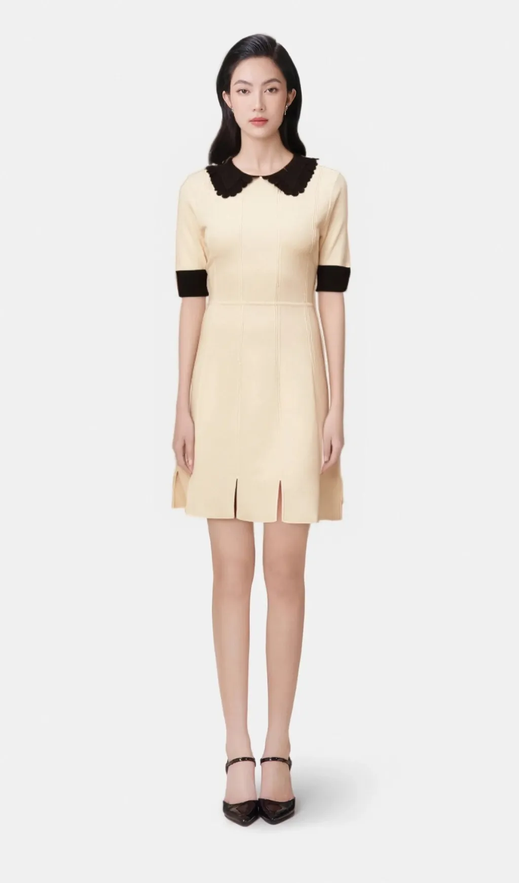 Andra white split-hem knitted mini dress Gloria Lanvin