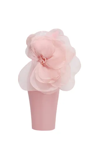 ANDREA MESH FLOWER ONE SHOULDER MIDI DRESS IN PINK Gloria Lanvin