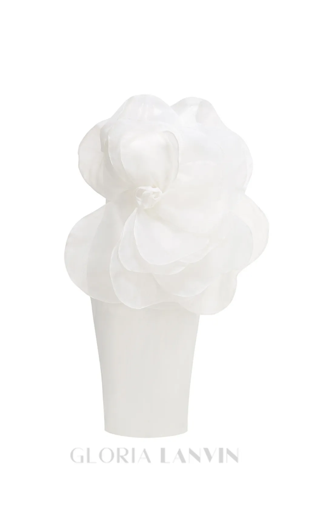 ANDREA MESH FLOWER ONE SHOULDER MIDI DRESS IN WHITE Gloria Lanvin