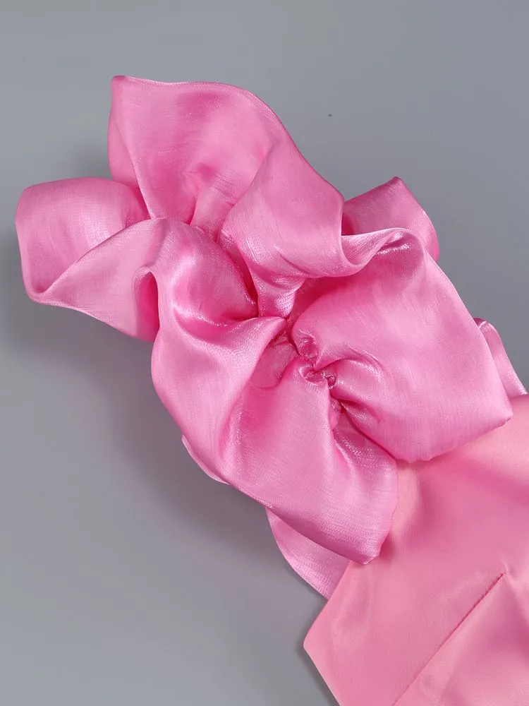 ANDREA PINK FLOWER TRIM STRAP MINI DRESS Gloria Lanvin