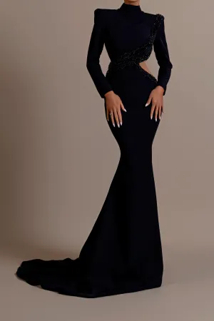 angela cut out Diamond bandage bodycon maxi dress in black Gloria Lanvin