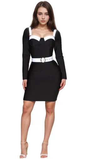 anila Bandage Mini Dress in Black Gloria Lanvin
