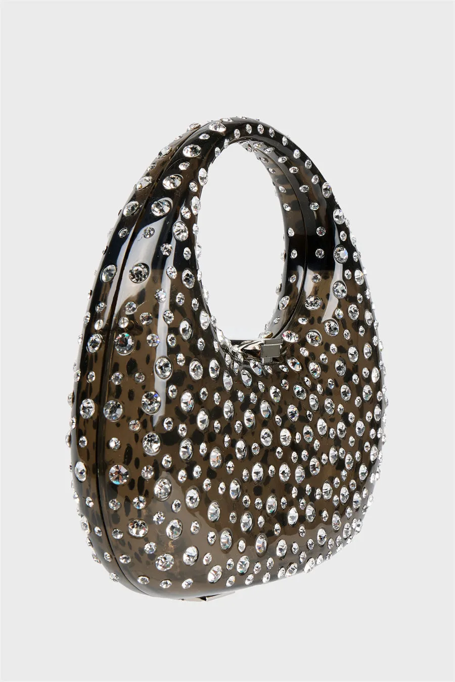 Annabel Clear Crystal Embellished Acrylic Clutch - Black Gloria Lanvin