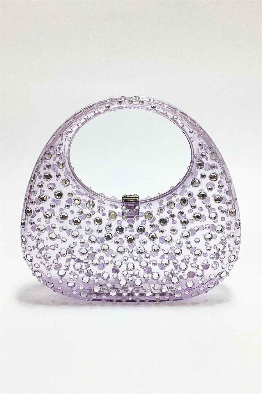 Annabel Clear Crystal Embellished Acrylic Clutch Gloria Lanvin