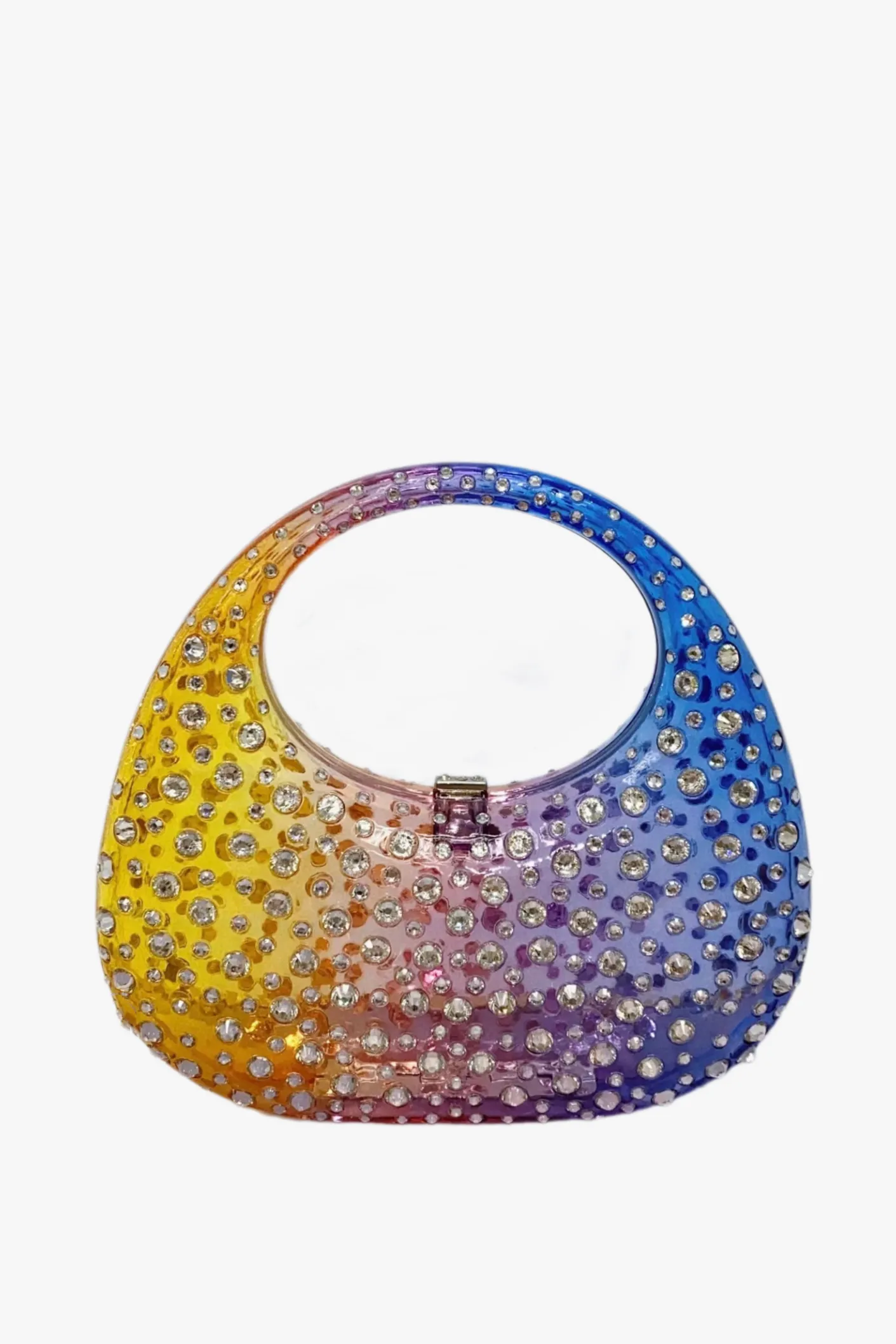 Annabel Clear Crystal Embellished Acrylic Clutch Gloria Lanvin