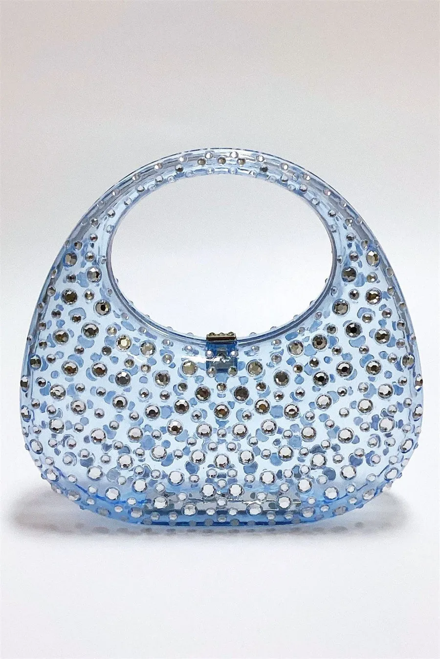 Annabel Clear Crystal Embellished Acrylic Clutch Gloria Lanvin